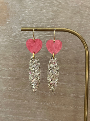 BO intercalaire coeur et ovale paillettes
