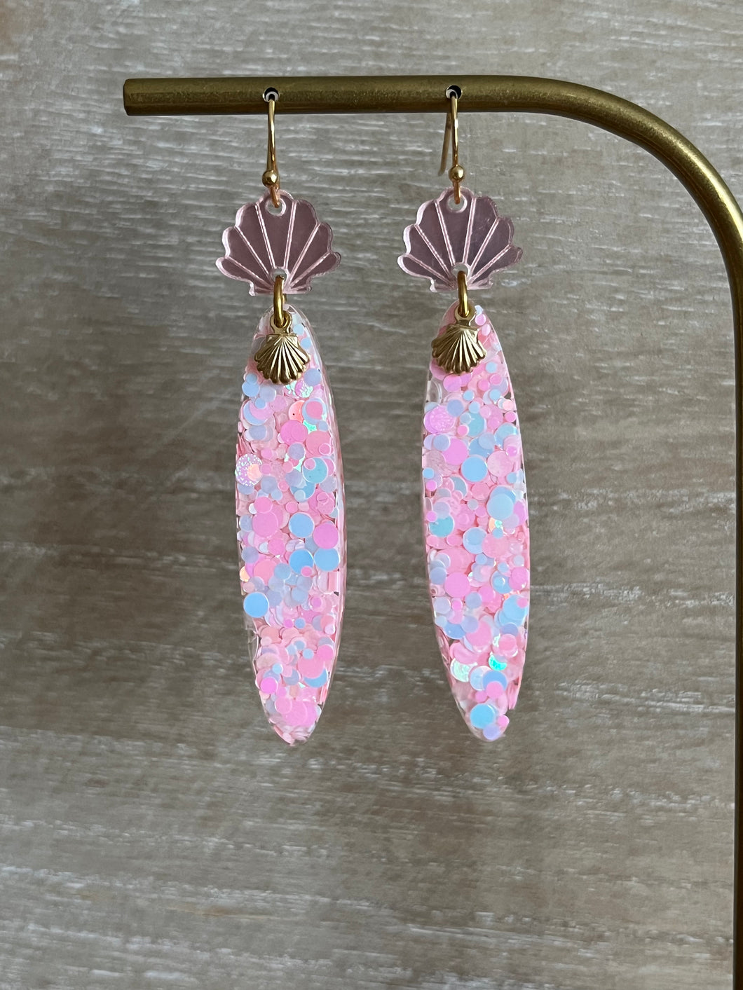 Bo longues coquillage et paillettes