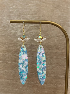 BO fleur de lotus et paillettes bleues