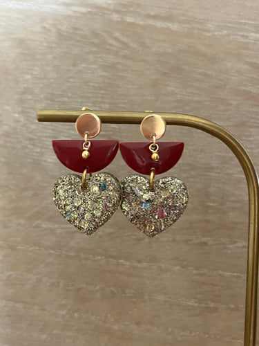 BO bordeaux et coeur paillettes licorne