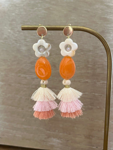 BO fleur et pompons colorés