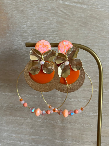 BO orange et or / fleurs et paillettes